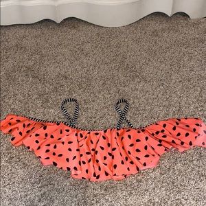 Pink watermelon bikini shoulder to shoulder